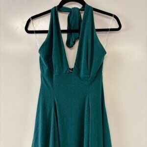 Windsor halter dress-size M/glitter green